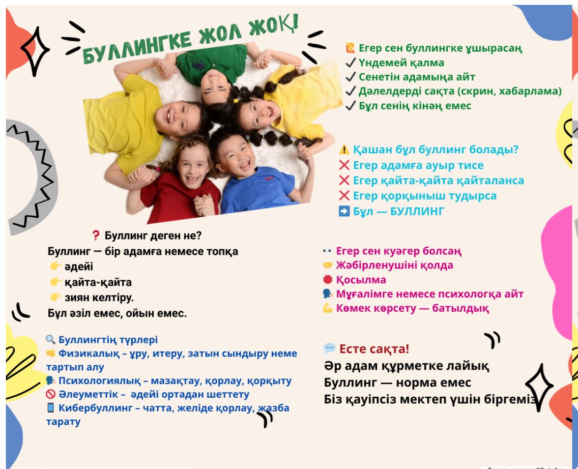 БУЛЛИНГКЕ ЖОЛ ЖОҚ!