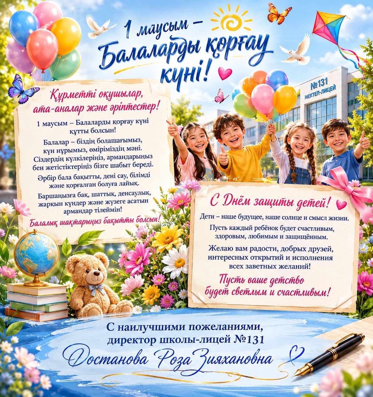 1 маусым-Балаларды қорғау күні құтты болсын!
